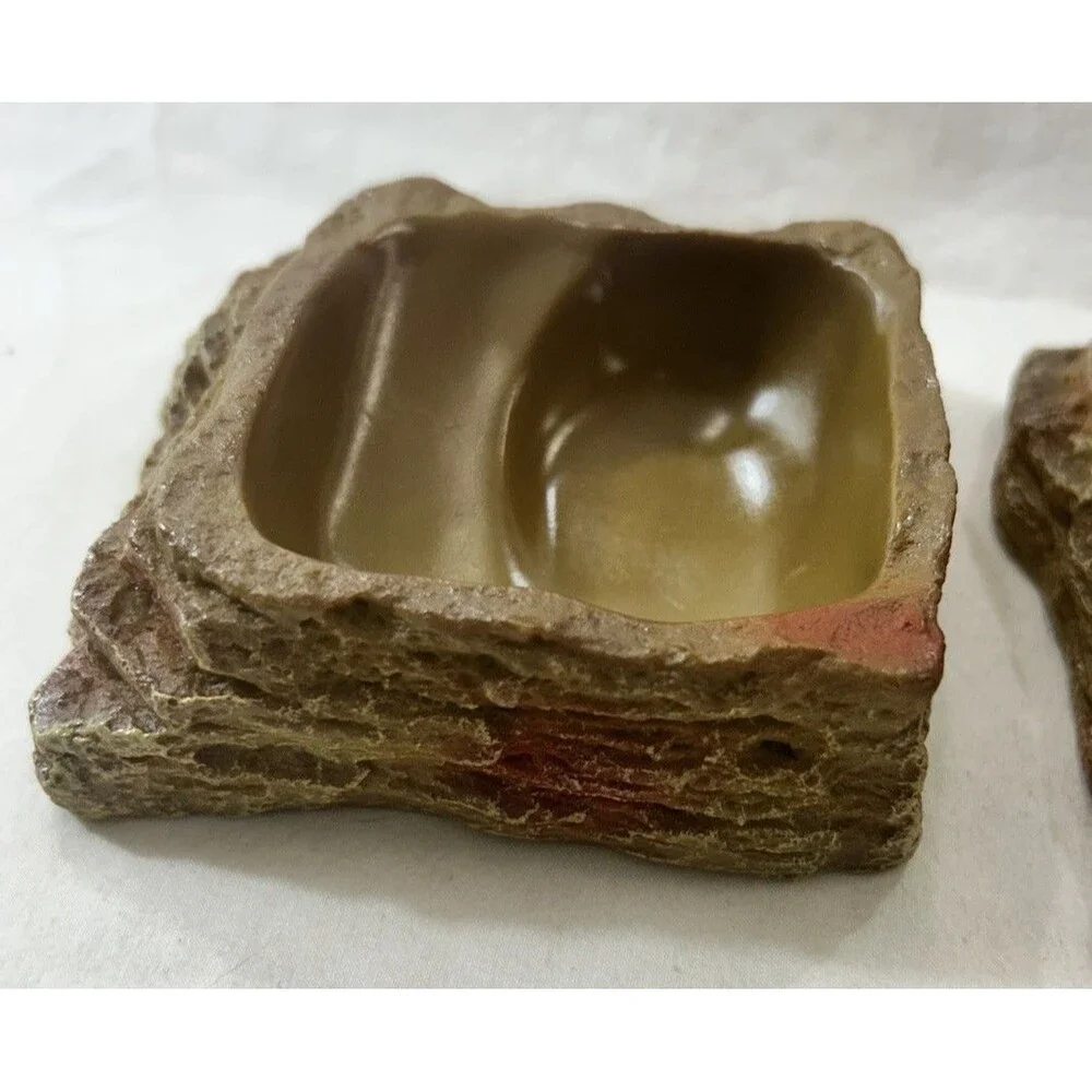 Exo Terra Water Dish Small PT2801 Reptile Terrarium Bowl Set of 2
